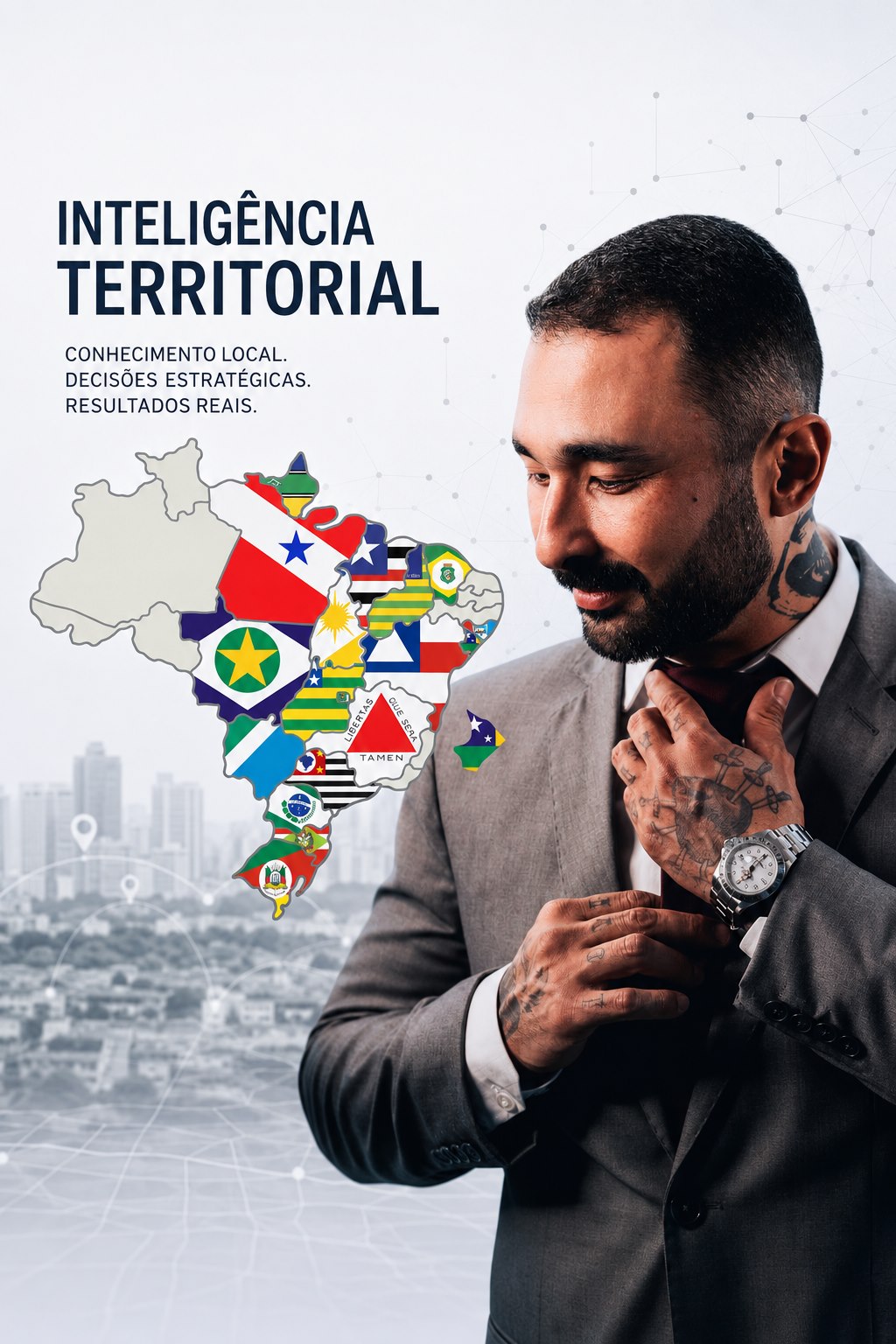 Territorial intelligence visual with Totti Maikuma and Brazil map
